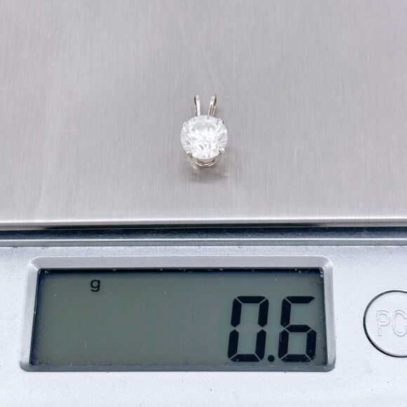 Vintage SU Sterling Silver 925 Cubic Zirconia Pendant - Picture 6 of 6